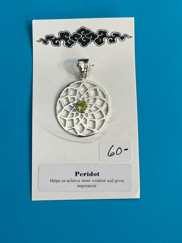 Lotus peridot pendant