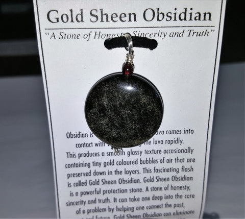 Gold Sheen Obsidian Pendant - Very Shari
